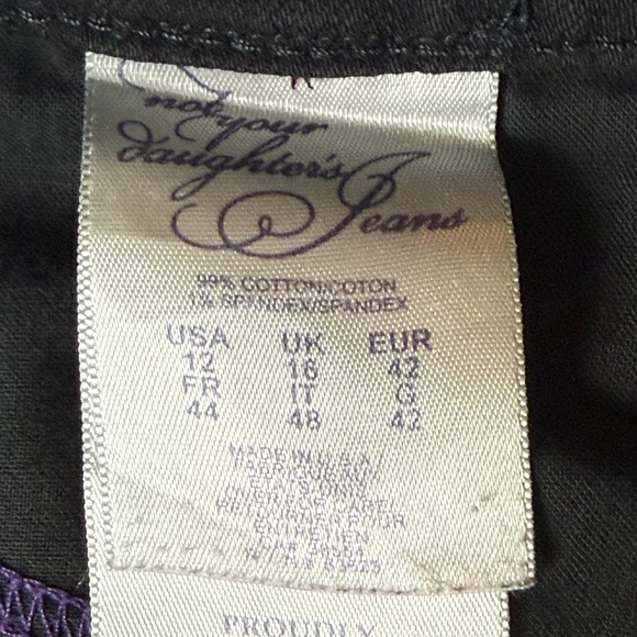 NYDJ Jeans Womens 12 Black Denim Bootcut Lift Tuck Tech High Rise Slimming Panel - Picture 8 of 16